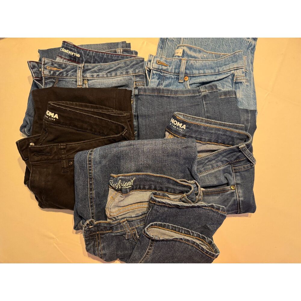 Lot of 5 Womens Jeans Size 8 Denim Bundle Mix Old Navy Loft Liz Claiborne